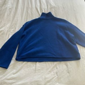 zara blue turtleneck crop sweater